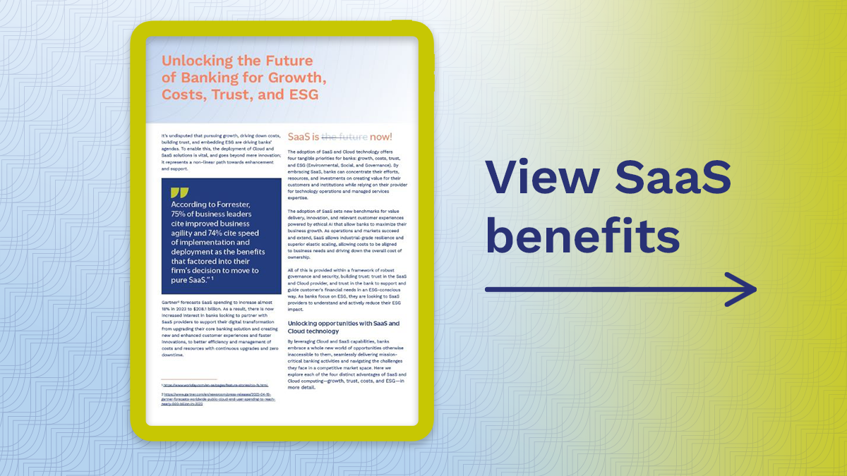 SaaS Modernization for Growth, Costs, Trust and ESG
