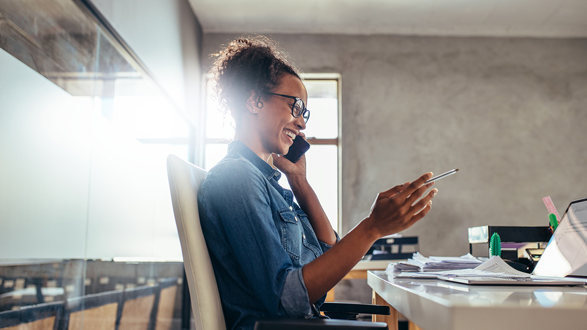 woman talking by phone