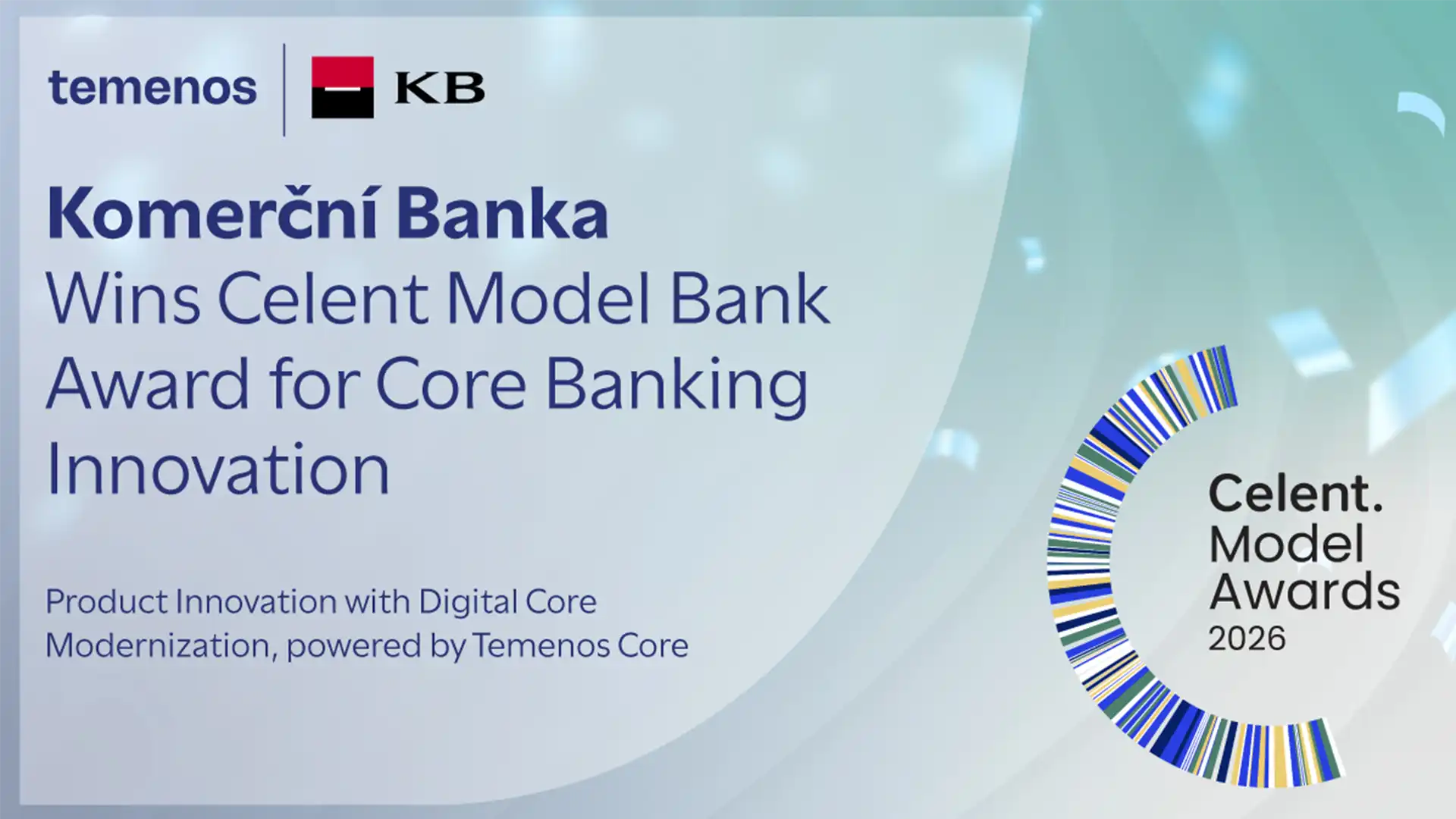 Komerční Banka Wins Celent Model Bank Award for Core Banking Innovation with Temenos